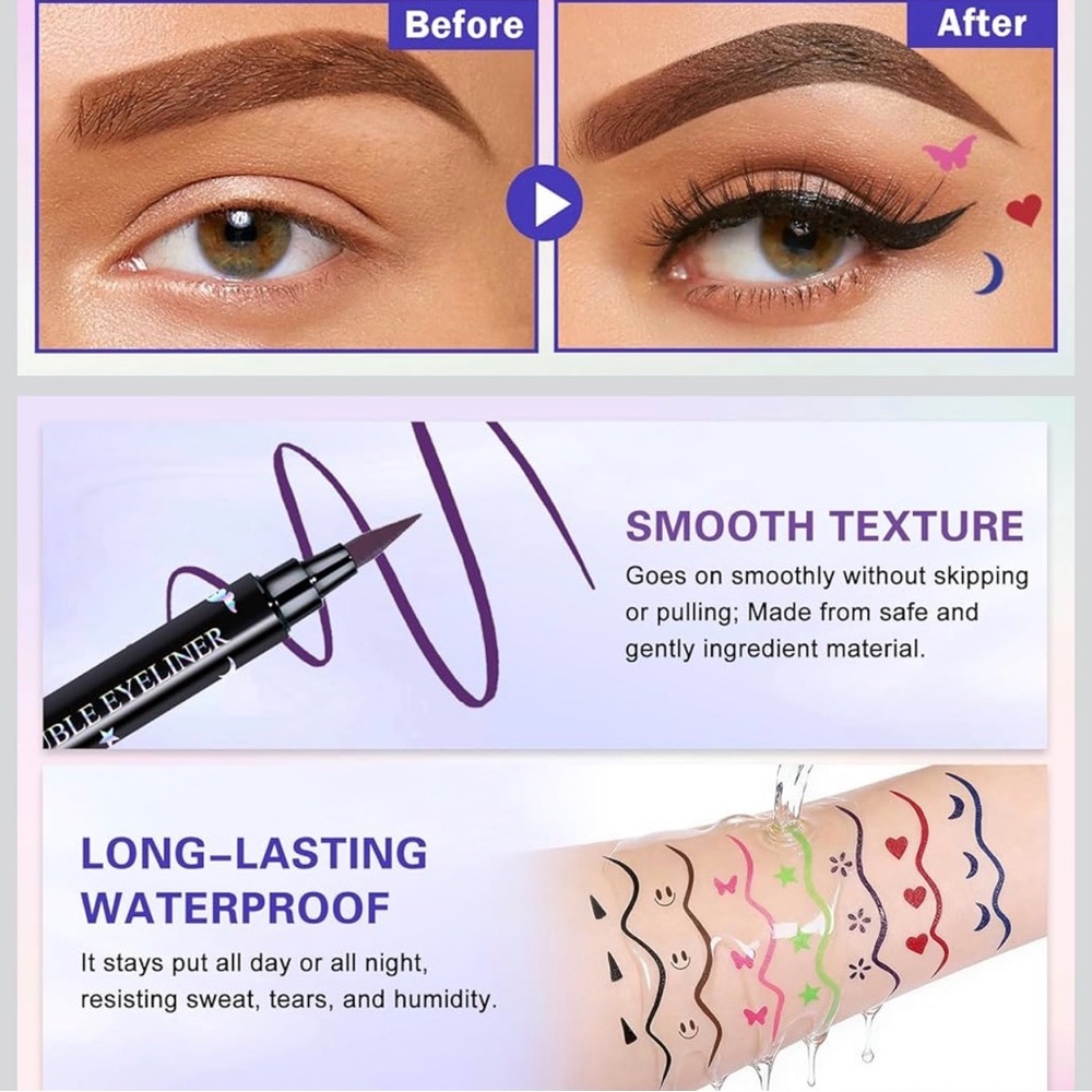 QIUFSSE DOUBLE ENDED Face stamp & Eyeliner - Picture 4 of 5